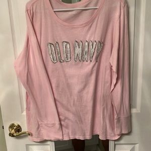 Old Navy pink long sleeve tee shirt Xlg